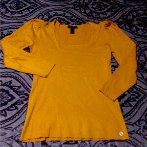 Ashley Stewart puffer shoulders long sleeves sweater